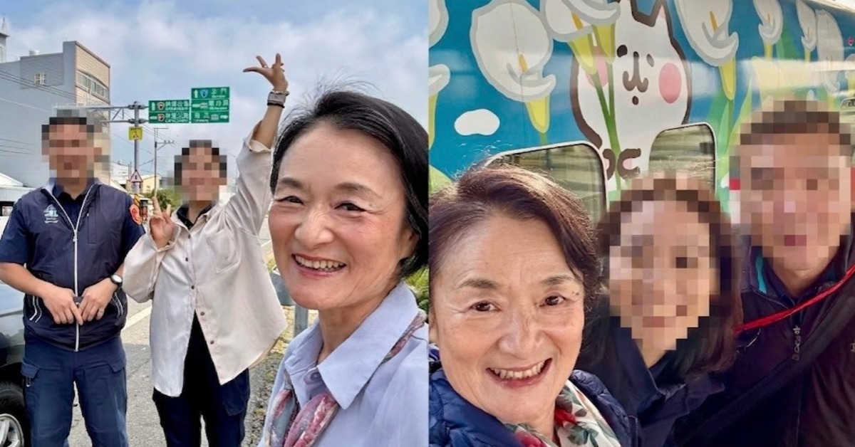 台南女警鄭詠心車禍身亡，譚艾珍靈前致意，回憶巡迴宣導情誼。（圖／翻攝自譚艾珍臉書）