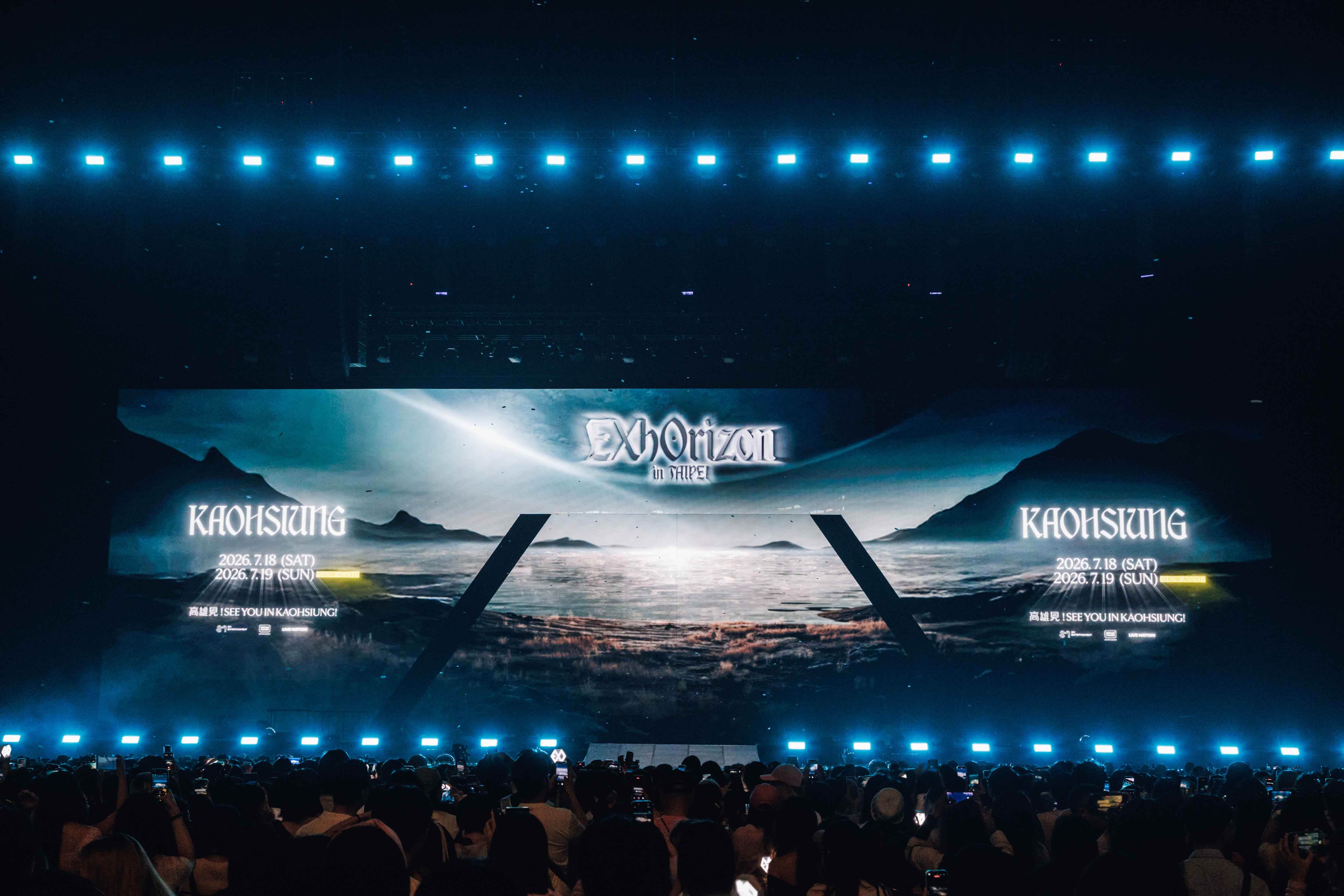 南韓男團EXO<a href='https://star.ebc.net.tw/search/tags/巡演/' target='_blank'>巡演</a>《EXO PLANET #6 – EXhOrizon》台北小巨蛋尾聲，宣布7月高雄巨蛋開唱再加場。（圖／Live Nation Taiwan提供）