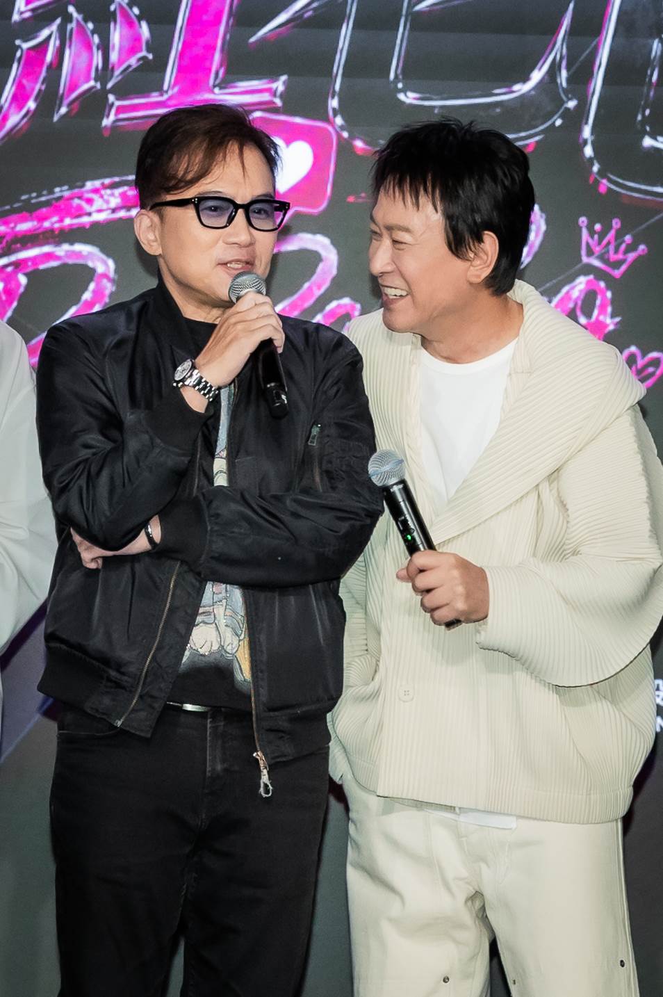 孫鵬、王識賢合體出席電影《網紅老爸》記者會。（圖／曼尼娛樂）