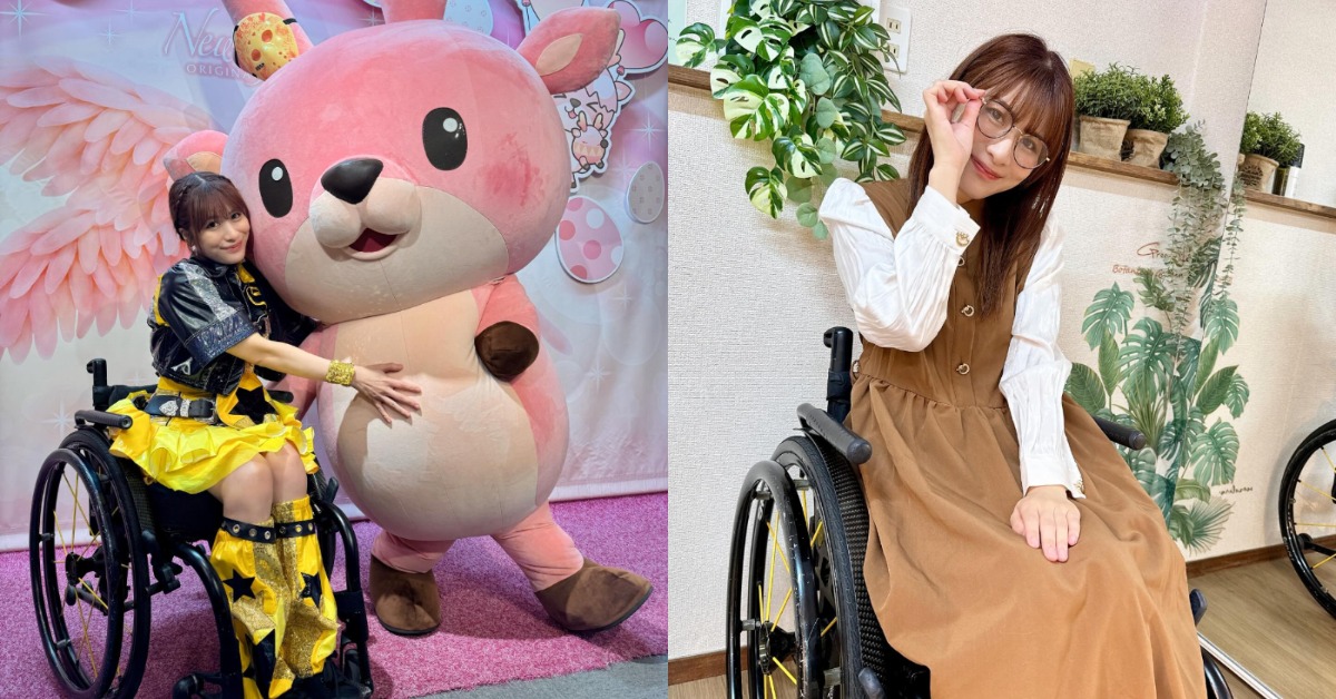 日本女星豬狩友香（猪狩ともか）因意外癱瘓，但仍坐著輪椅堅持演藝活動。（圖／翻攝自豬狩友香 IG）