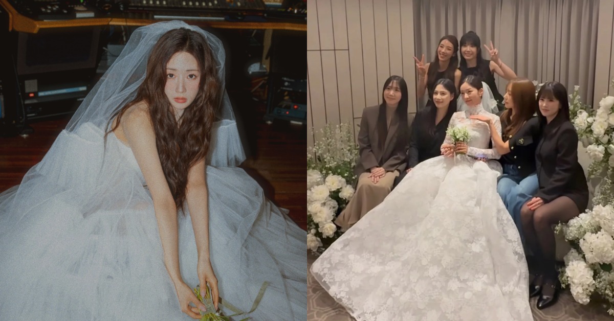 南韓女團Apink成員尹普美和知名作曲家Rado結婚，網友發現初代成員洪瑜暻也出席。（圖／翻攝自IG）