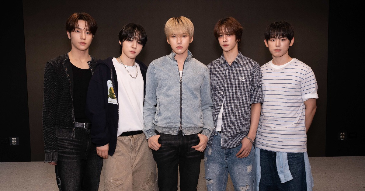 南韓男團KEYVITUP成員（左起）JAEIN、SENA、HYUNMIN、RUKIA及TAEHWAN。（圖／索尼音樂提供）