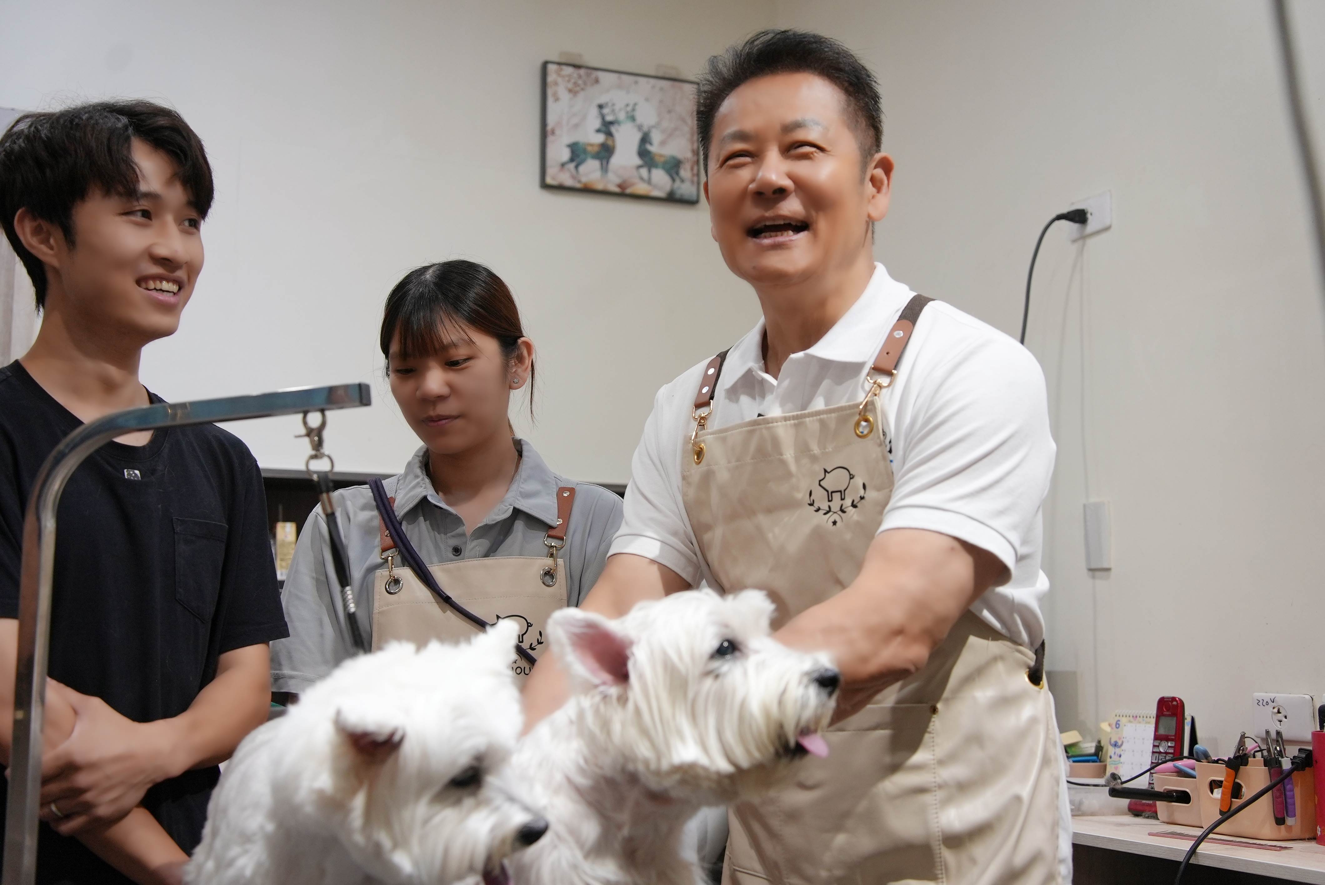 徐乃麟在家中包辦愛犬大小事。（圖／東森超視提供）