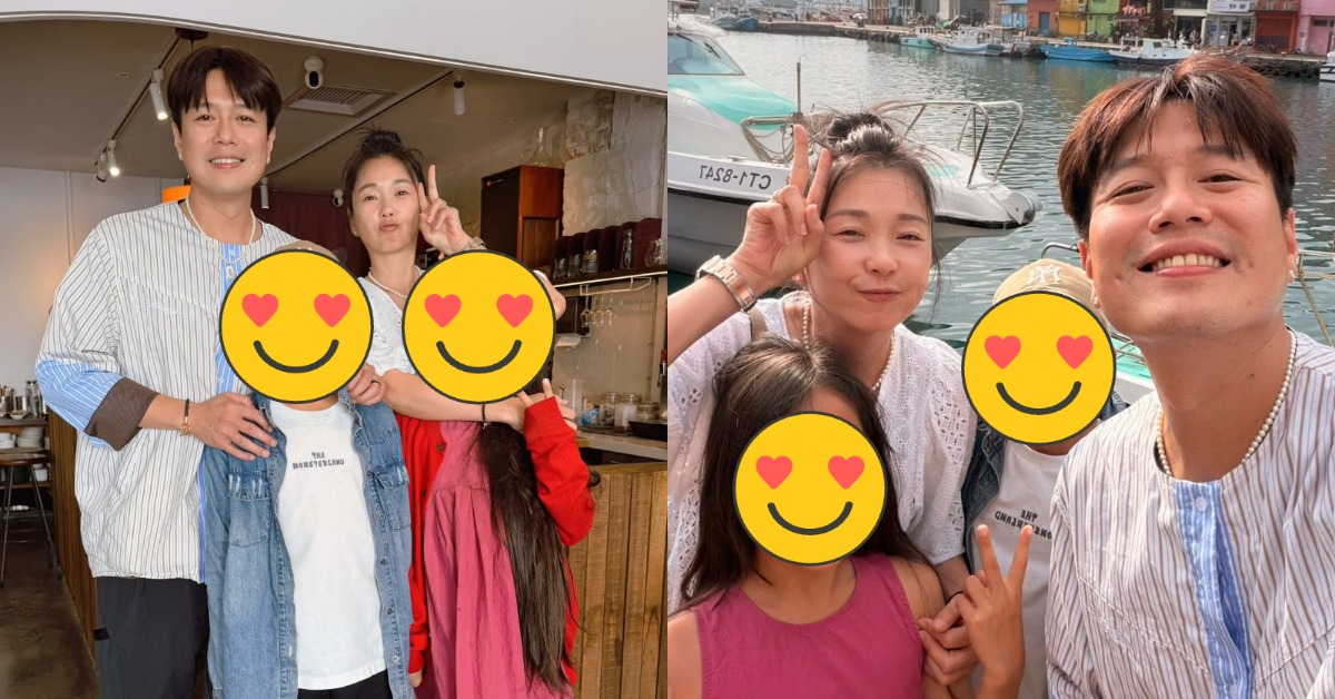 演藝圈夫妻檔六月與李易近日迎接結婚15週年紀念日，一家四口去到基隆吃美食。（圖／翻攝自李易 臉書）