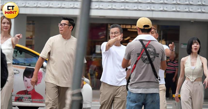 沈玉琳滿血回歸主持崗位，6月3日頂著艷陽與潘若迪、艾融、短今在台北市西門町錄影。（圖／CTWANT）