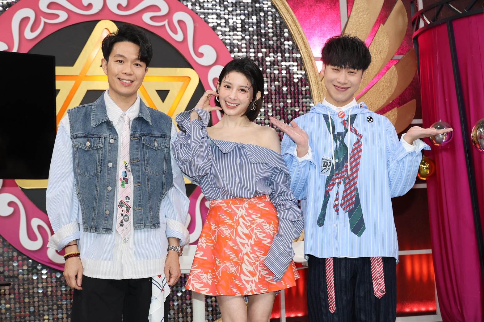 湯鎮瑋、白瑜、小賴一同主持《命運好好玩》。（圖／東森娛樂）