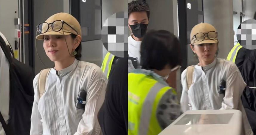 野生Ella在大陸機場被網友捕獲，狀態引起討論。（圖／翻攝小紅書）