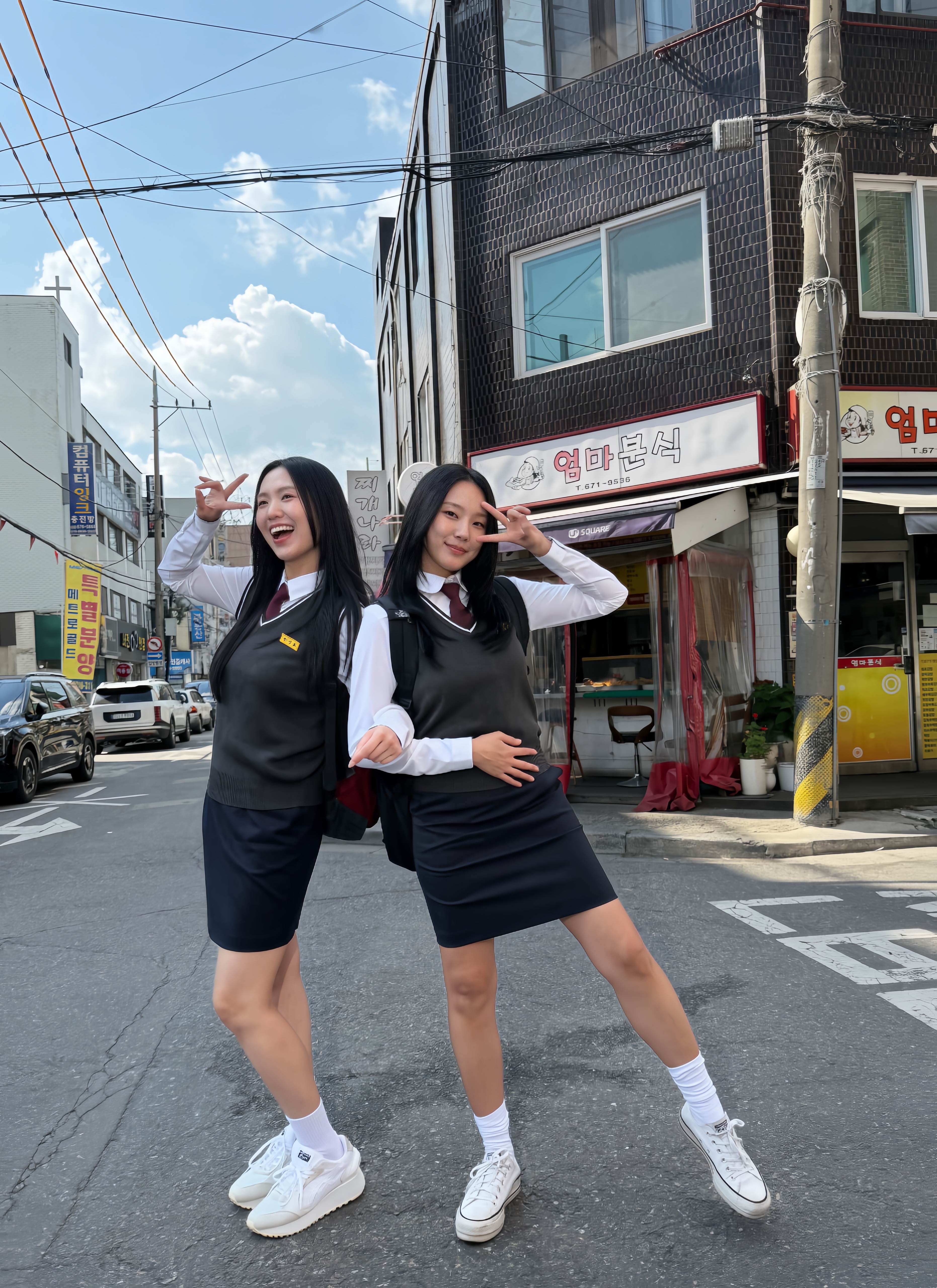 孫盛希親自穿上校服與<a href='https://ent.ebc.net.tw/search/tags/李貞敏/' target='_blank'>李貞敏</a>出演MV。（圖／艾提企劃提供）
