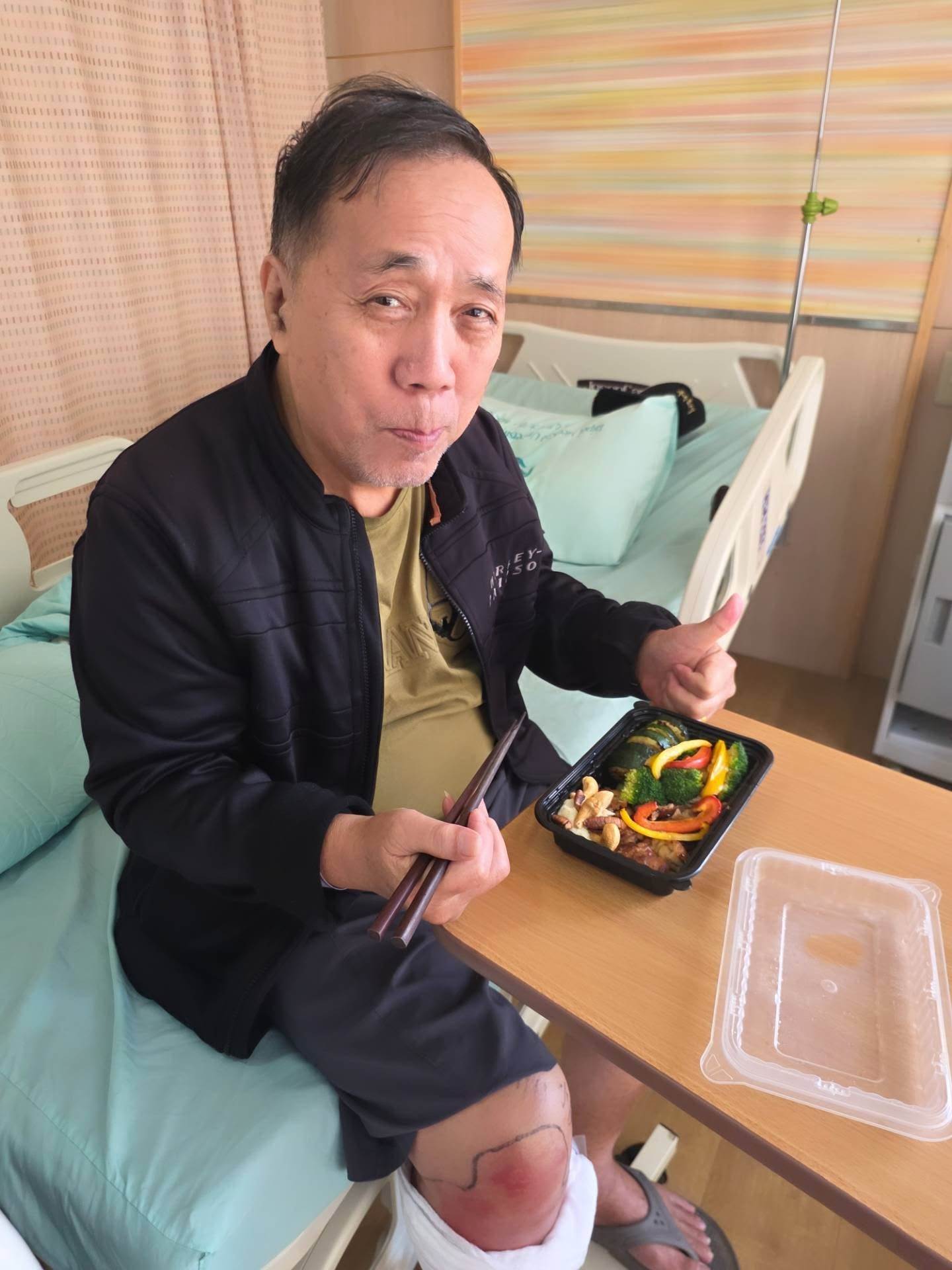陳仙梅的父親因蜂窩性組織炎緊急住院。（圖／翻攝自陳仙梅臉書）
