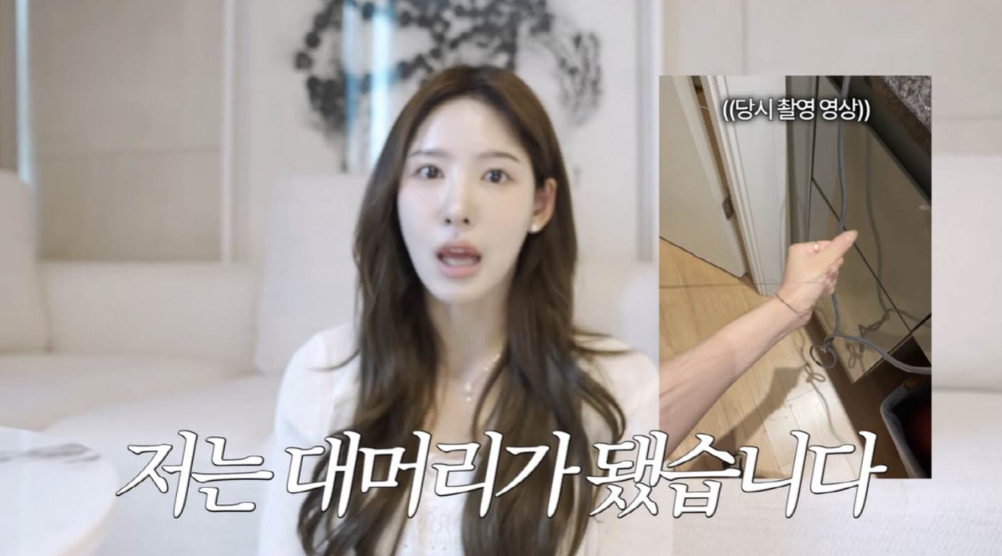 戀綜《換乘戀愛2》女嘉賓李娜妍（이나연）植髮後出現嚴重副作用，讓她直呼：「我變成禿頭了」。（圖／翻攝自일단이나연 NAYEON YouTube）