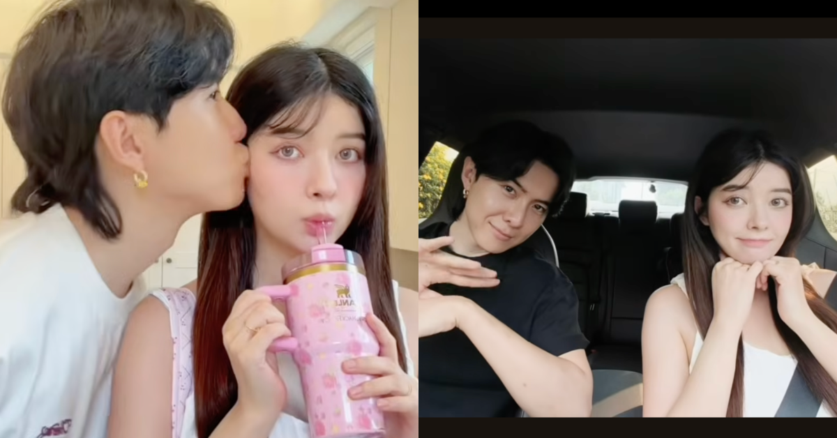 唐禹哲甜吻蘇小軒。（圖／翻攝自DT & Becky YouTube）