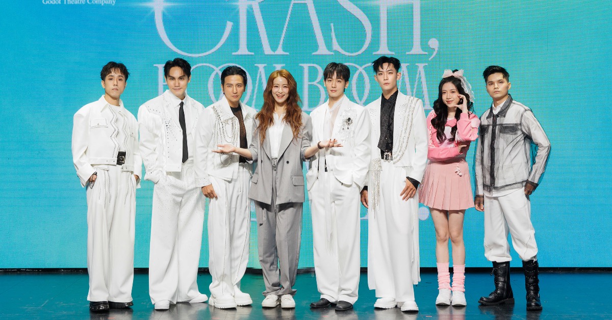 全新原創演唱會音樂劇《Crash, Boom Boom Love!》卡司亮相暨開售記者會，楊奇煜、賴雅妍、小樂吳思賢、周定緯、高胥崴、安勍、張宇勝及黃盛煜等八位主要卡司首度公開。（圖／果陀劇場）