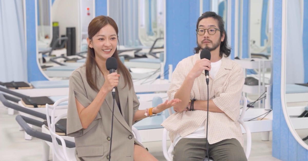 陳意涵（左）與老公許富翔上PODCAST節目。（圖／虎鐵健身 X 器械皮拉提斯）