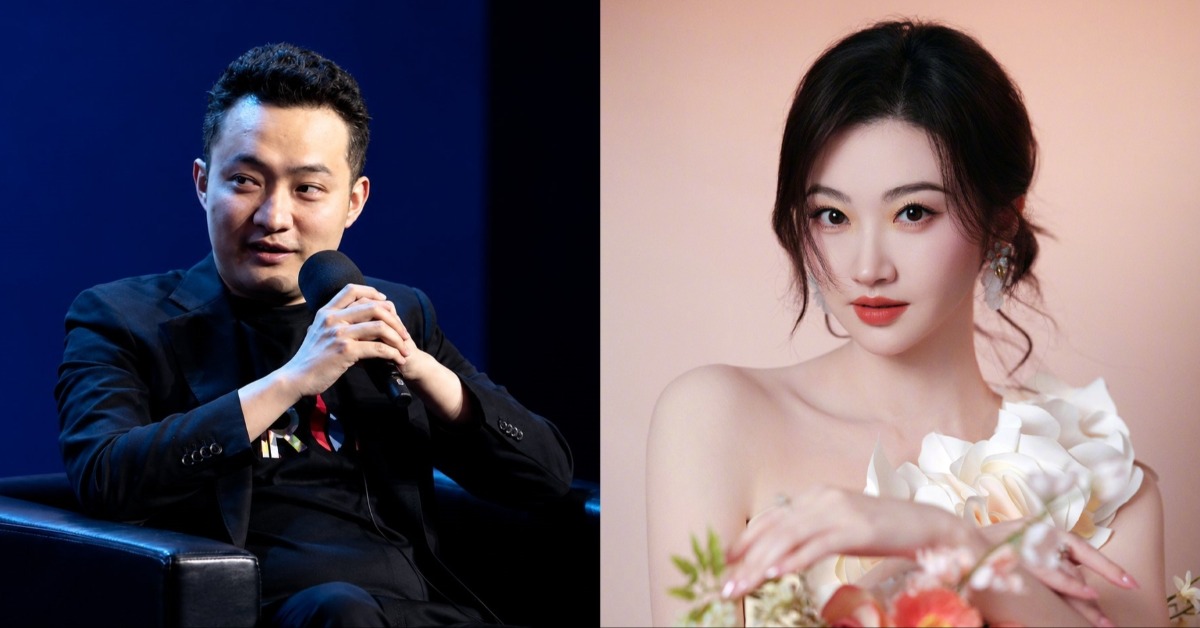 中國大陸女星景甜近日捲入代孕協議糾紛，收孫宇晨3000多萬人民幣（約台幣1.35億元）卻違約。（圖／翻攝自x平台@justinsuntron、景甜微博）