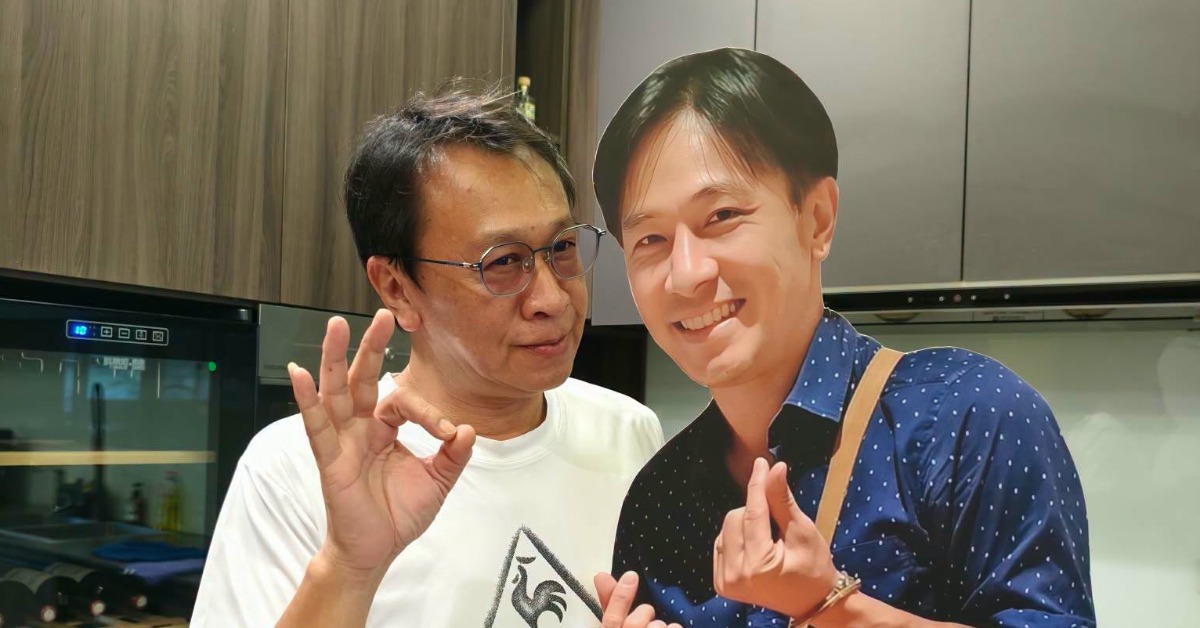 好友們準備傅子純1:1的人形立牌一起聚餐，游安順也曬出合照。（圖／翻攝自游安順臉書）