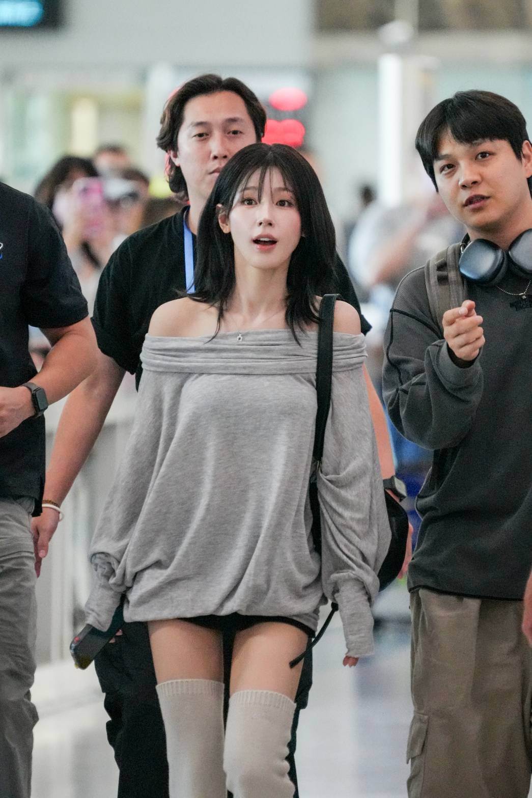 薇娟抵達小港機場。（圖／讀者提供）