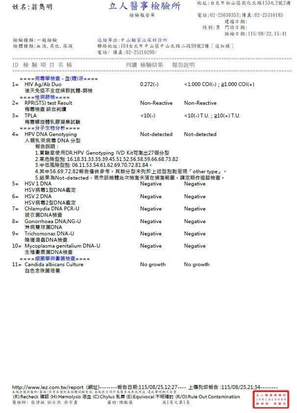 Joeman公開<a href='https://ent.ebc.net.tw/search/tags/檢驗報告/' target='_blank'>檢驗報告</a>。（圖／經紀人提供）