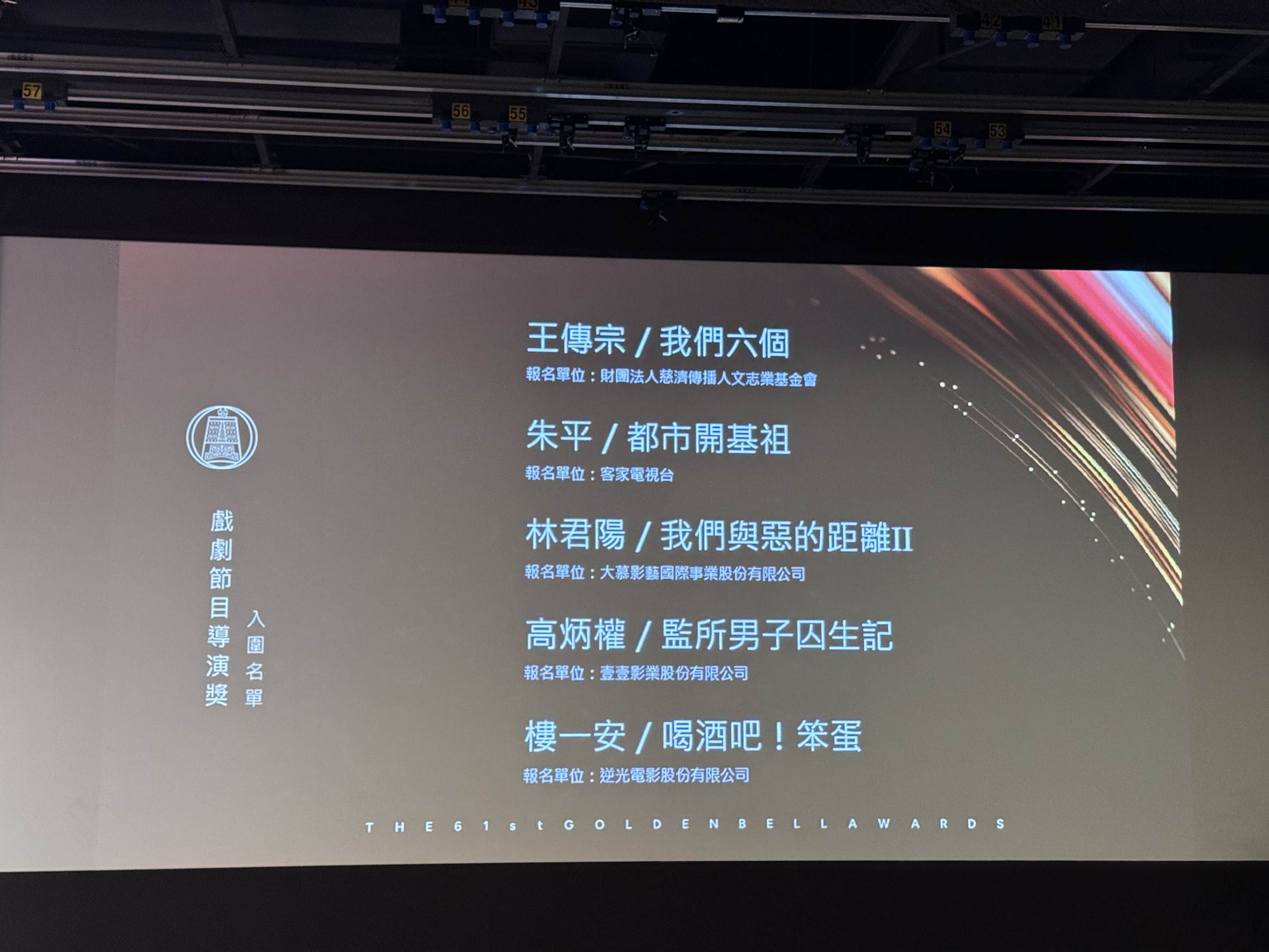 戲劇節目導演獎入圍名單。（圖／記者黃雅琪攝影）