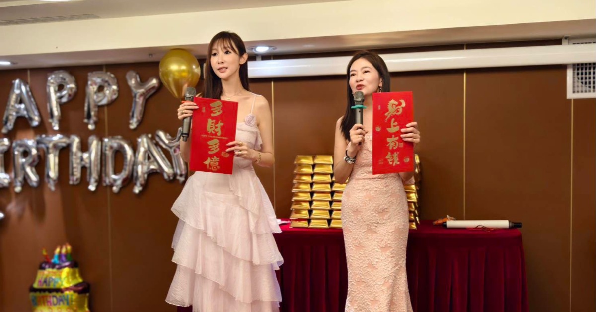 陳若穎（左）擔任主播劉盈盈辦抓周派對主持人。（圖／劉盈盈提供）