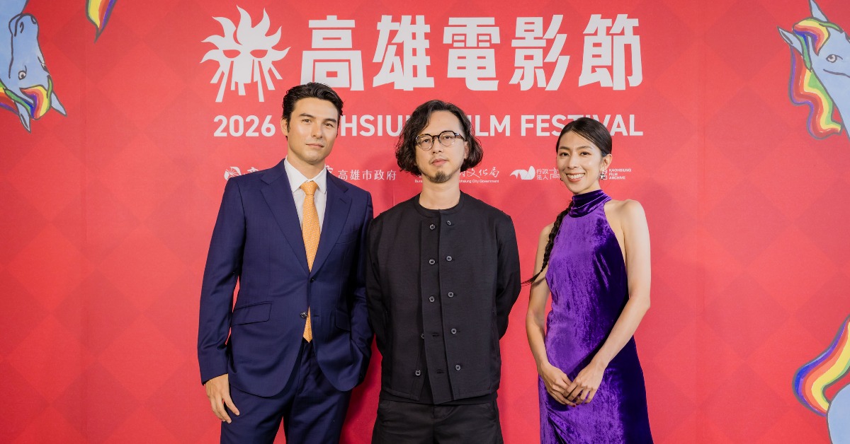 《卡童》演員鳳小岳（左起）、導演高逸軍、演員林辰唏。（圖／高雄電影節）