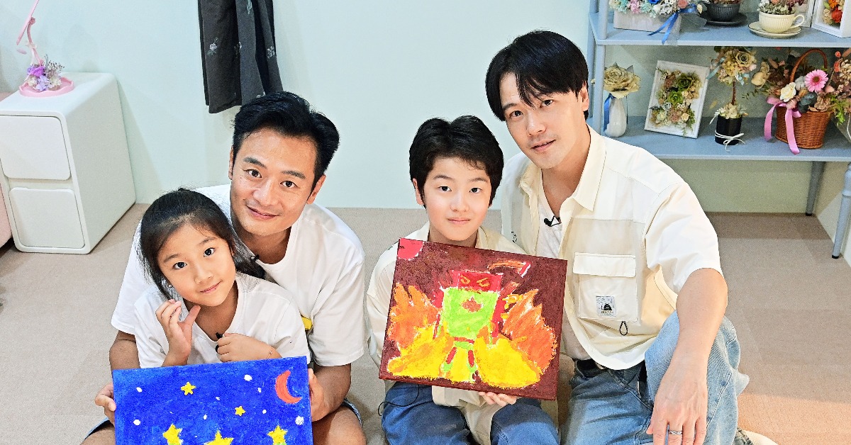 黃文星與兒子小星、林佑星與女兒小花。（圖／台視提供）