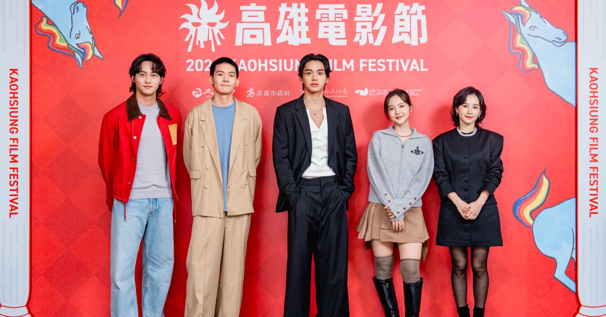 《時候》范少勳（左起）、黃聖球、黃旭熙（Lucas）、林廷憶、盧以恩。（圖／高雄電影節）